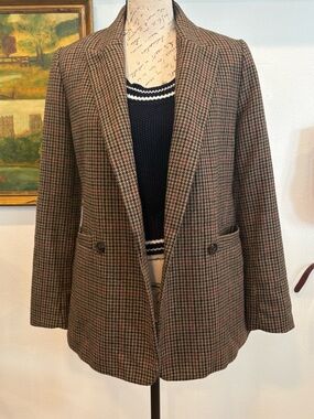 Gap Plaid Houndstooth Blazer Tailored Fit